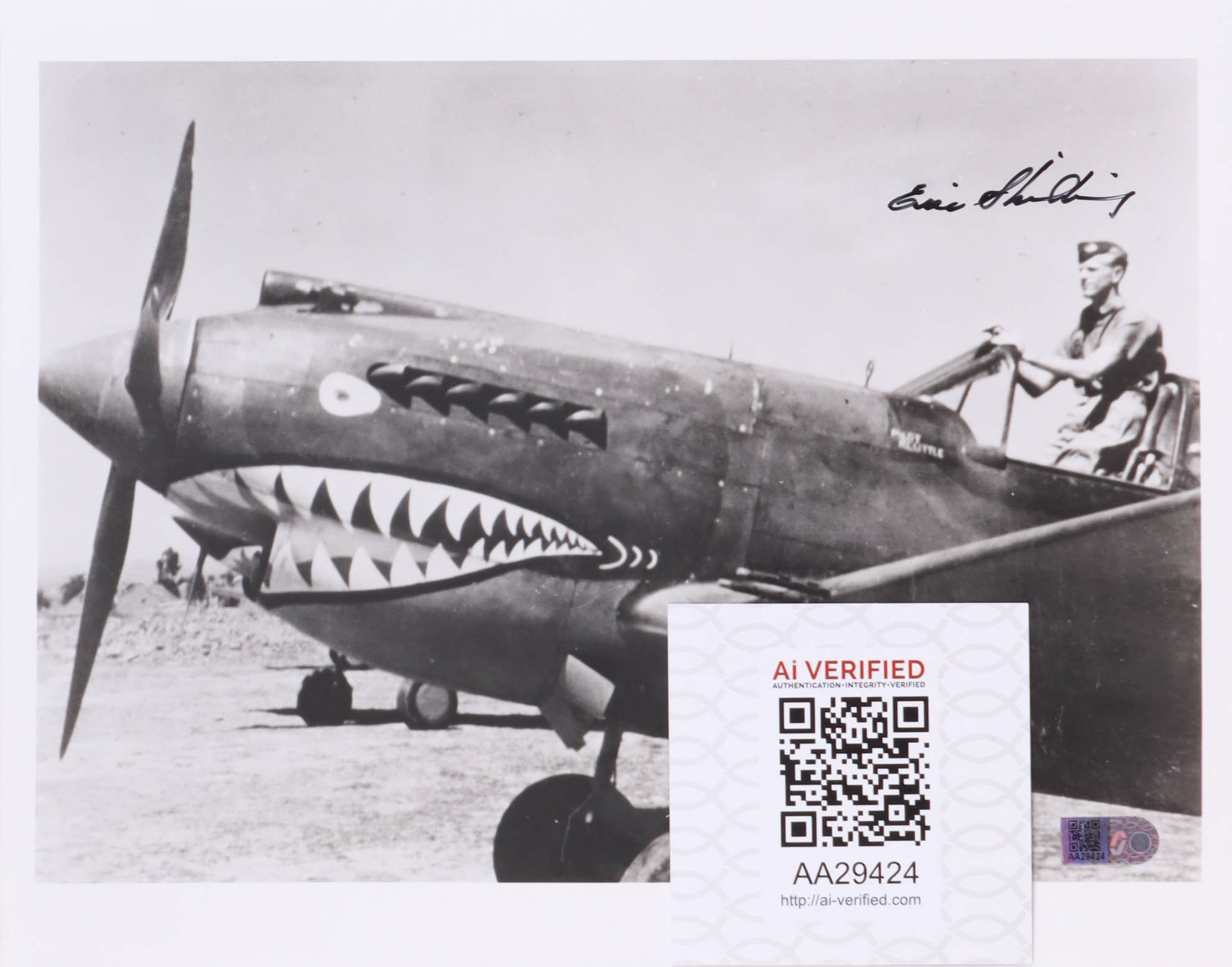 Erik Shilling Signed 8x10 Photo WWII AVG Flying Tiger Pilot (AIV) at PristineAuction.com Erik Shilling Signed 8x10 Photo WWII AVG Flying Tiger Pilot (AIV) at PristineAuction.com