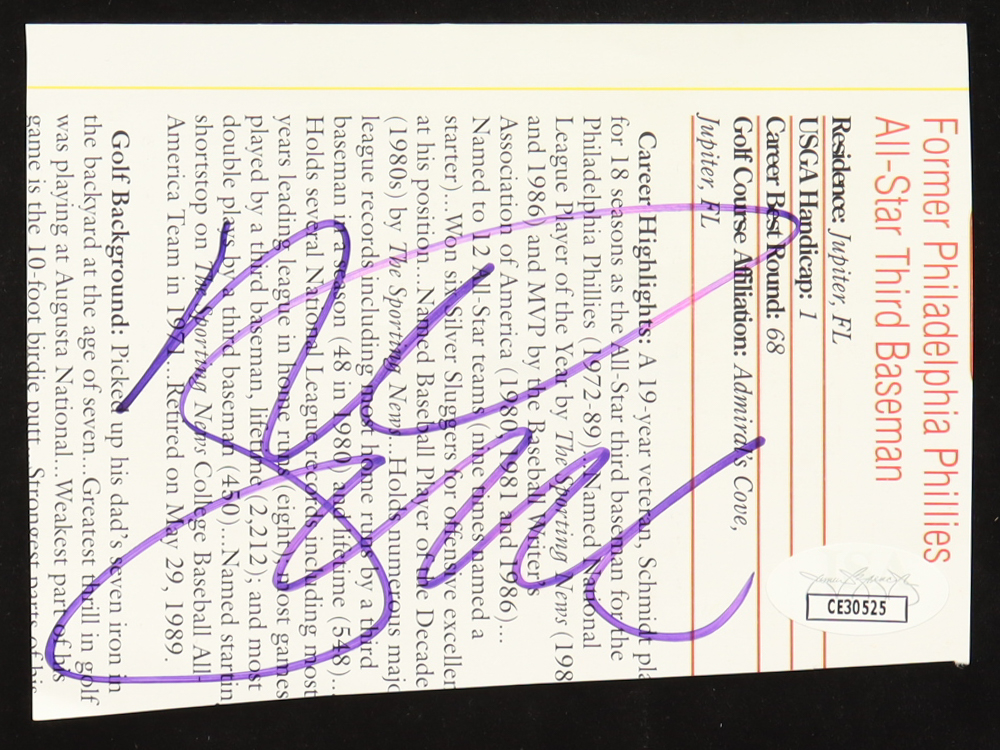 Mike Schmidt Signed Cut (JSA) at PristineAuction.com Mike Schmidt Signed Cut (JSA) at PristineAuction.com