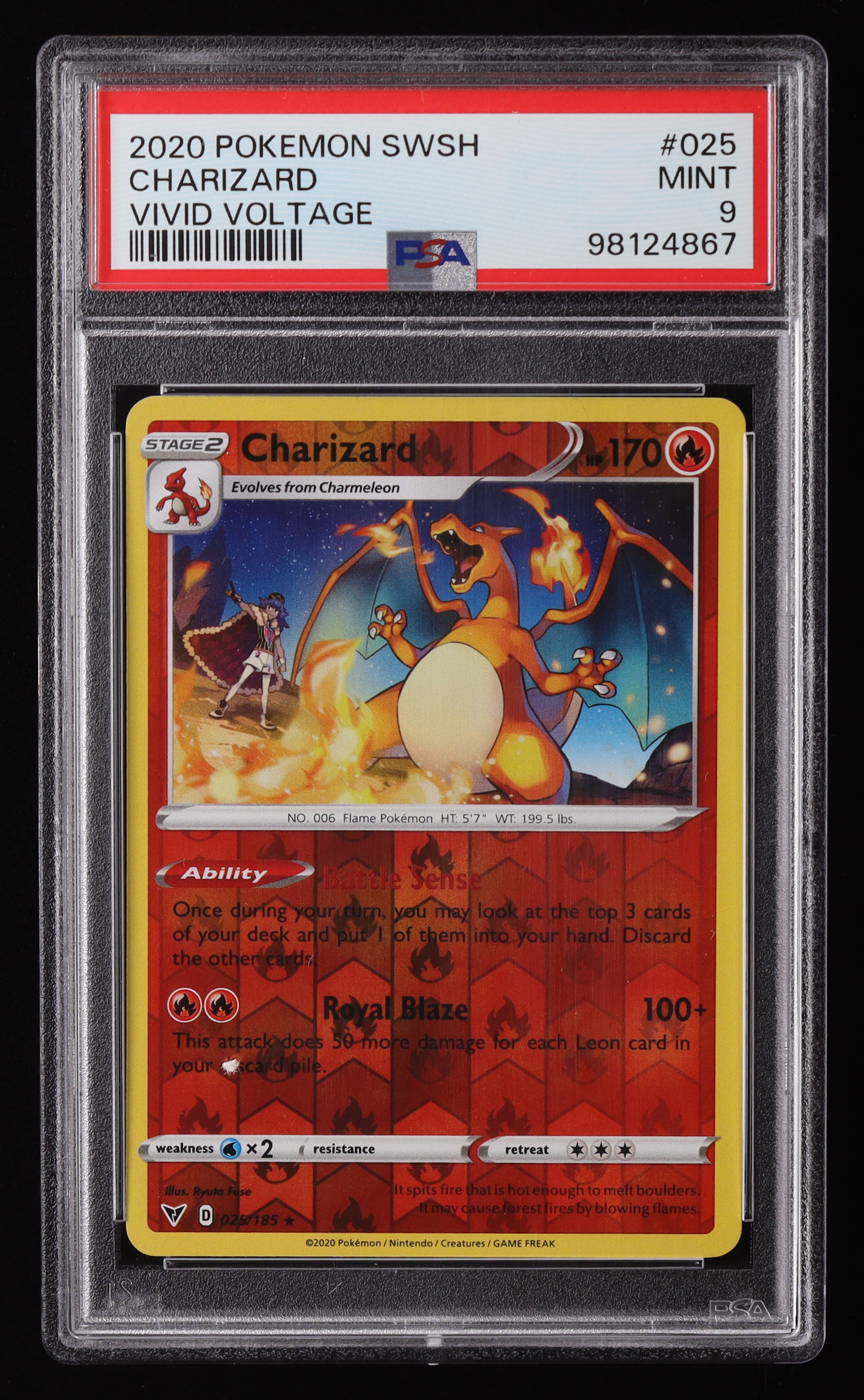 Charizard 2020 Pokemon Sword and Shield Vivid Voltage Reverse Foil #25 (PSA 9) at PristineAuction.com Charizard 2020 Pokemon Sword and Shield Vivid Voltage Reverse Foil #25 (PSA 9) at PristineAuction.com