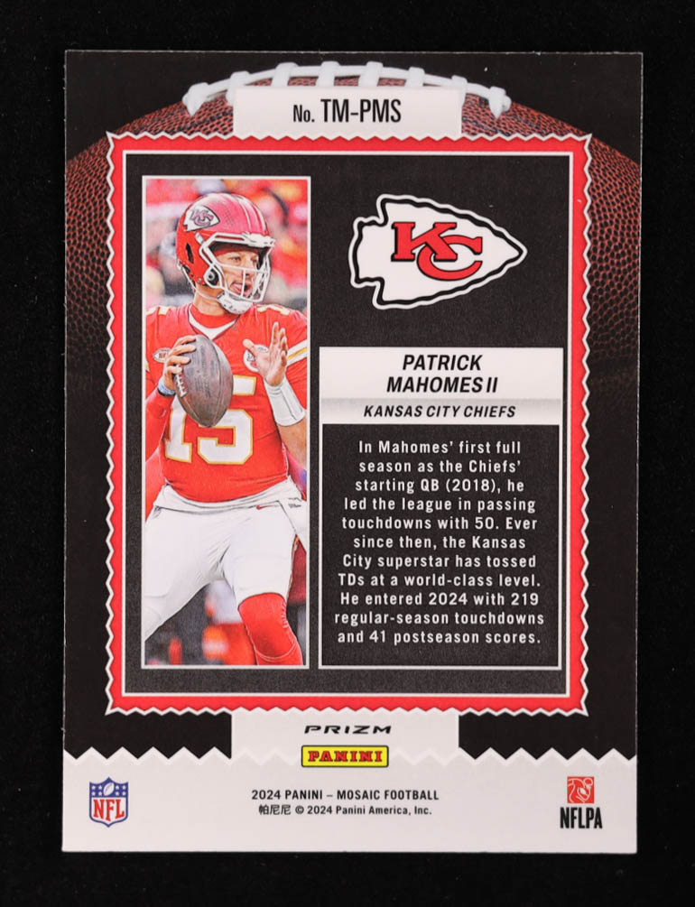 Patrick Mahomes II 2024 Panini Mosaic Touchdown Masters Mosaic Green #1 at PristineAuction.com Patrick Mahomes II 2024 Panini Mosaic Touchdown Masters Mosaic Green #1 at PristineAuction.com