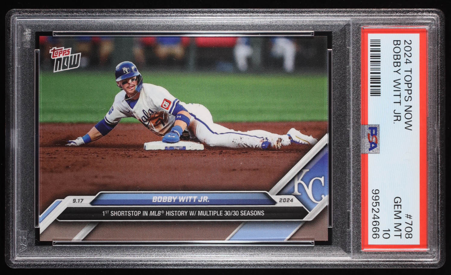 Bobby Witt Jr. 2024 Topps Now #708 RC (PSA 10) at PristineAuction.com Bobby Witt Jr. 2024 Topps Now #708 RC (PSA 10) at PristineAuction.com