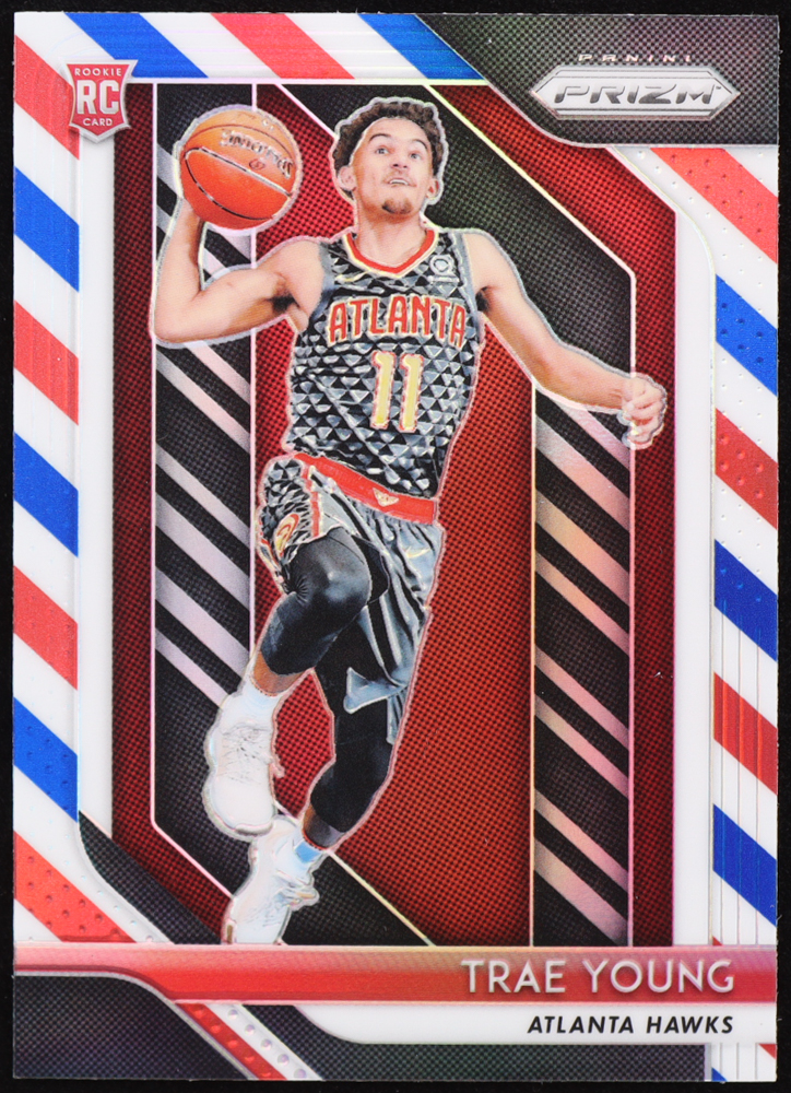 Trae Young 2018-19 Panini Prizm Prizms Red White and Blue #78 at PristineAuction.com Trae Young 2018-19 Panini Prizm Prizms Red White and Blue #78 at PristineAuction.com
