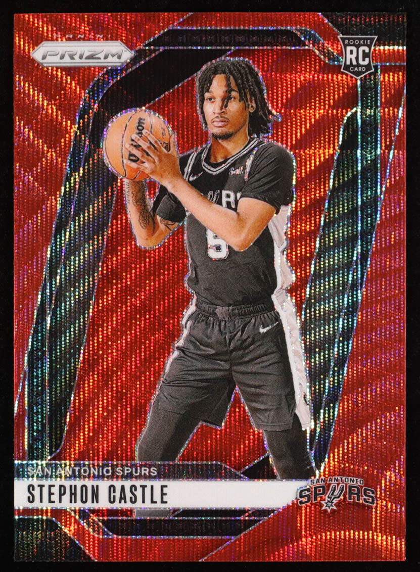 Stephon Castle 2024-25 Panini Prizm Prizms Ruby Wave #234 RC at PristineAuction.com Stephon Castle 2024-25 Panini Prizm Prizms Ruby Wave #234 RC at PristineAuction.com