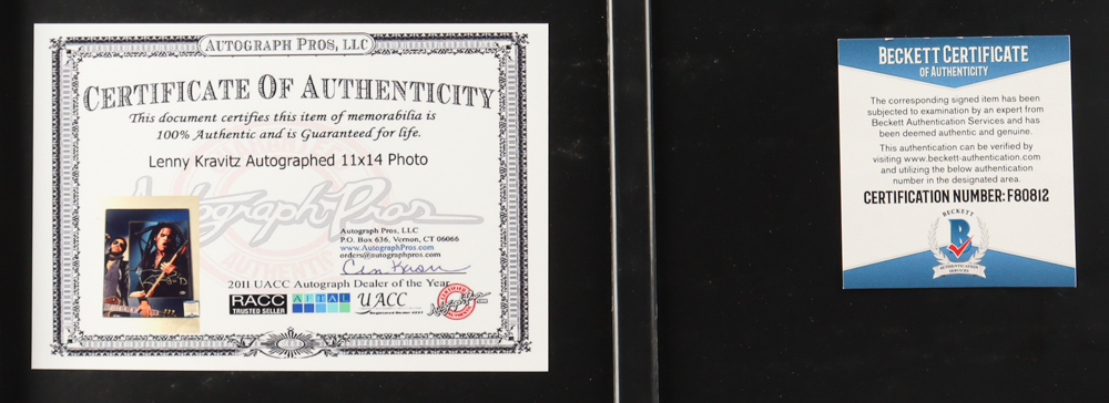 Lenny Kravitz Signed Custom Framed Photo Display (Beckett) at PristineAuction.com Lenny Kravitz Signed Custom Framed Photo Display (Beckett) at PristineAuction.com