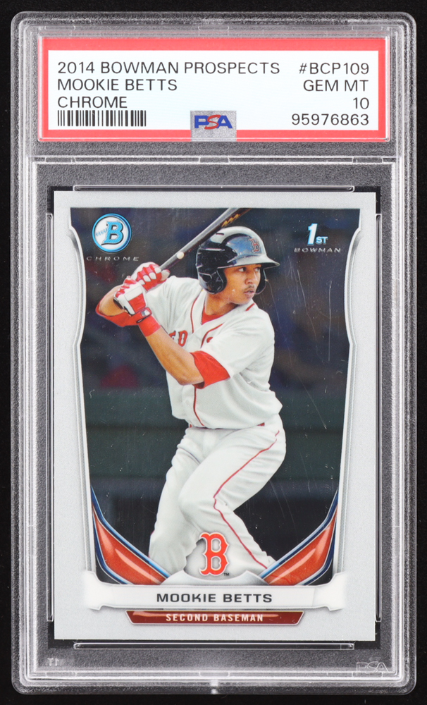 Mookie Betts 2014 Bowman Chrome Prospects #BCP109 RC (PSA 10) at PristineAuction.com Mookie Betts 2014 Bowman Chrome Prospects #BCP109 RC (PSA 10) at PristineAuction.com