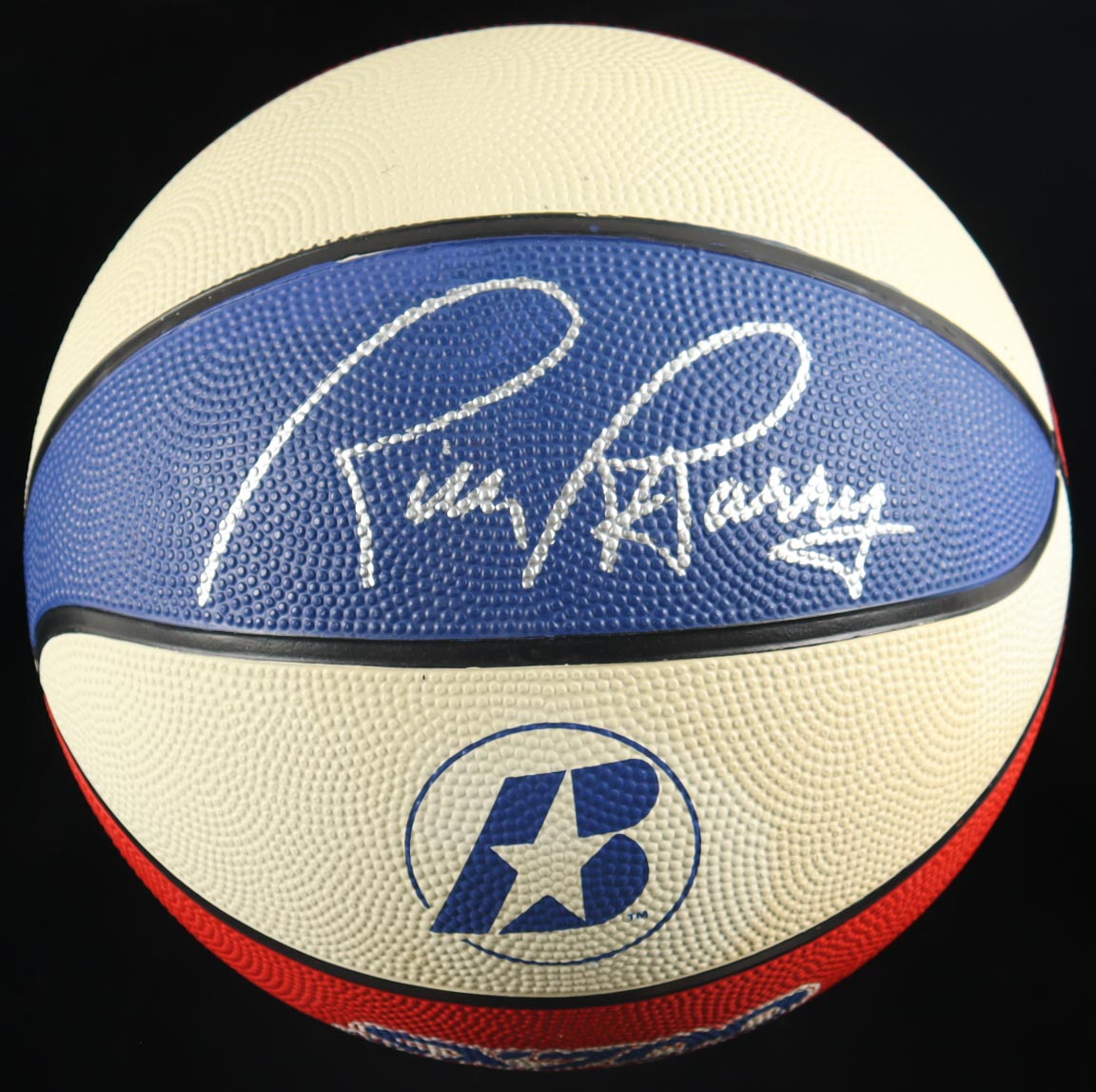 Rick Barry Signed Red, White & Blue Basketball With Display Case (Schwartz) at PristineAuction.com Rick Barry Signed Red, White & Blue Basketball With Display Case (Schwartz) at PristineAuction.com