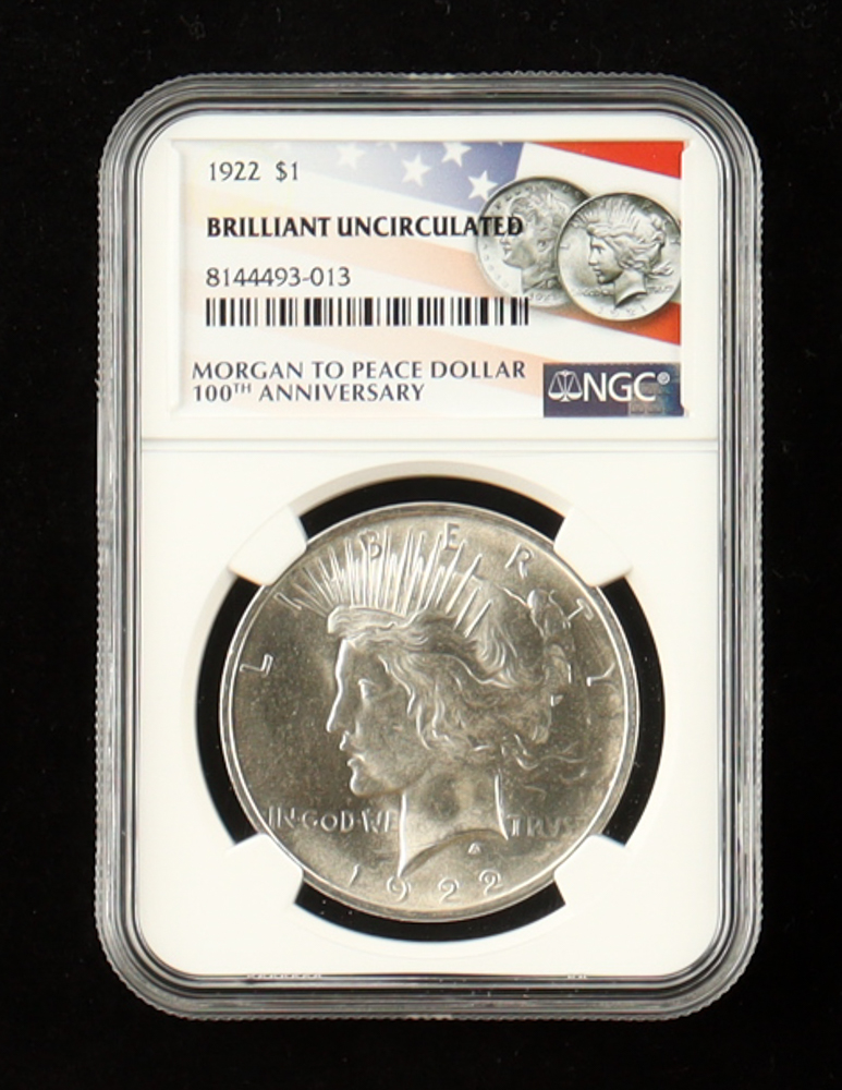 1922 Peace Silver Dollar (NGC BRILLIANT UNCIRCULATED) at PristineAuction.com 1922 Peace Silver Dollar (NGC BRILLIANT UNCIRCULATED) at PristineAuction.com