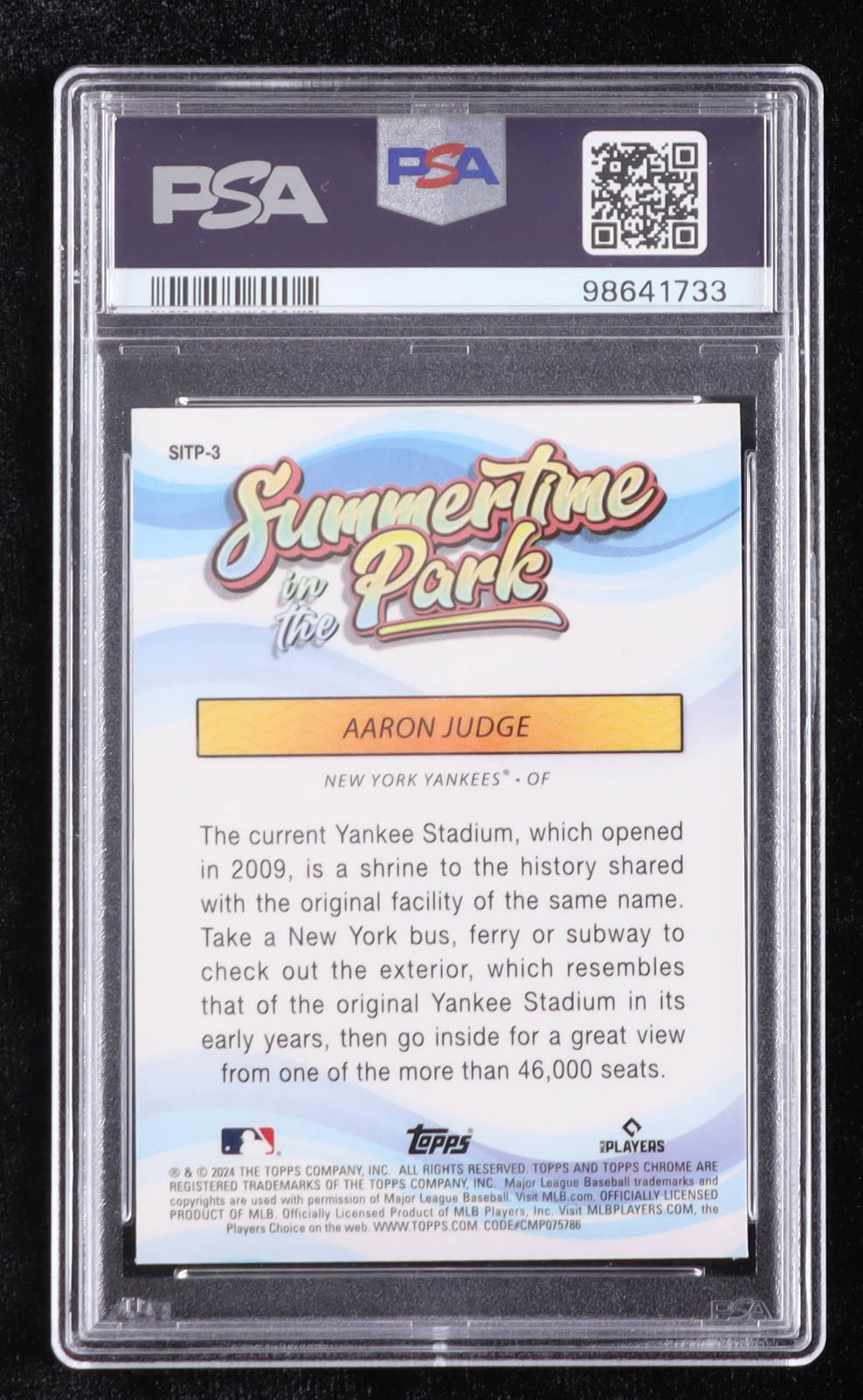 Aaron Judge 2024 Topps Chrome Summertime in the Park #SITP3 (PSA 10) at PristineAuction.com Aaron Judge 2024 Topps Chrome Summertime in the Park #SITP3 (PSA 10) at PristineAuction.com