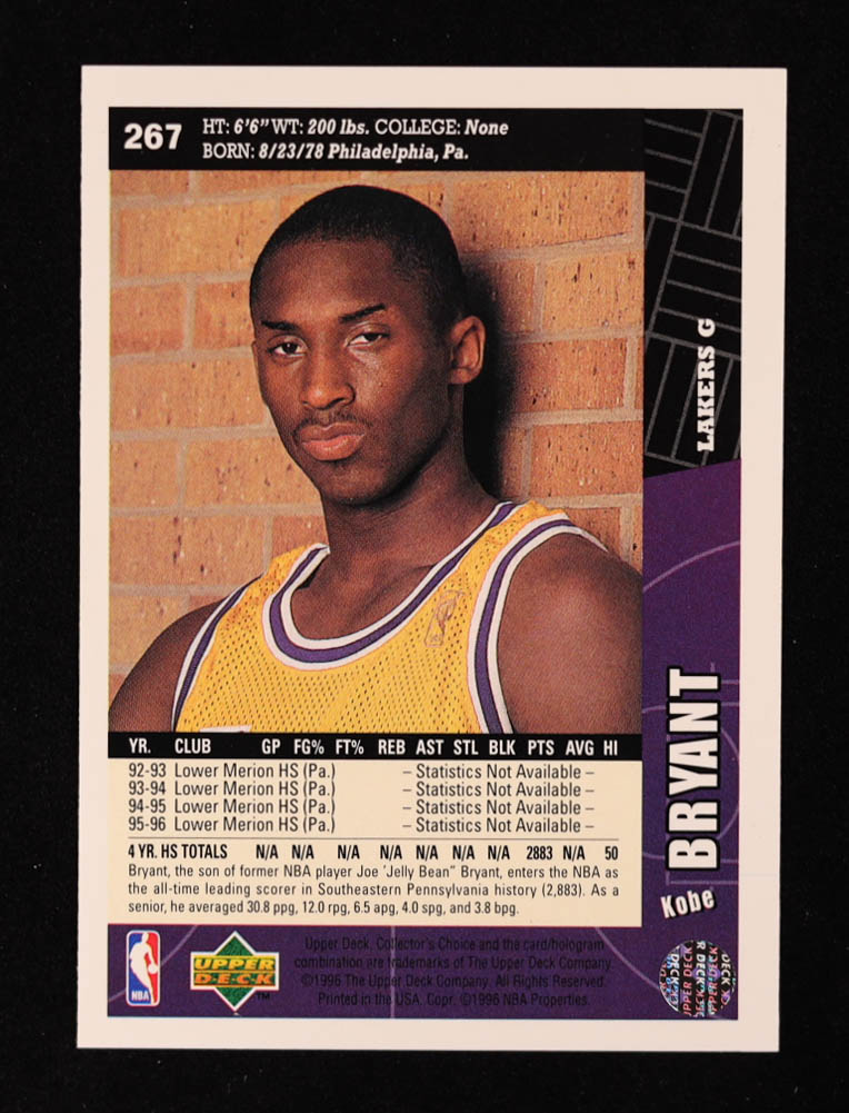 Kobe Bryant 1996-97 Collector's Choice #267 RC at PristineAuction.com Kobe Bryant 1996-97 Collector's Choice #267 RC at PristineAuction.com