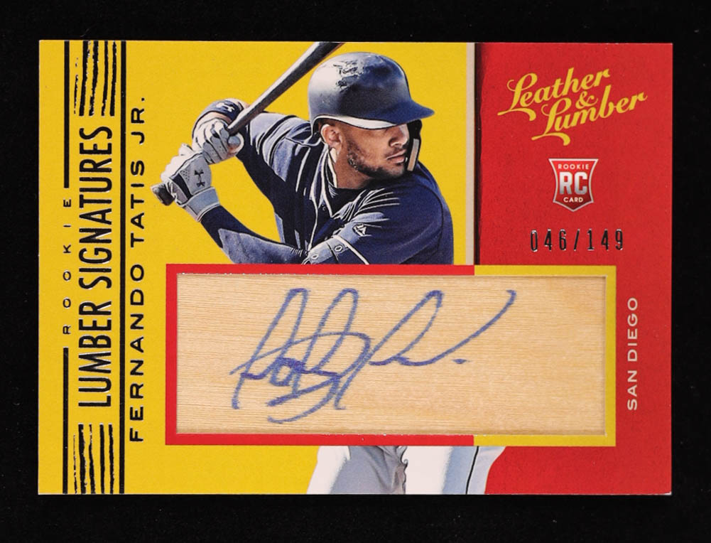 Fernando Tatis Jr. 2019 Panini Leather and Lumber Rookie Leather Signatures #140 #046/149 RC at PristineAuction.com Fernando Tatis Jr. 2019 Panini Leather and Lumber Rookie Leather Signatures #140 #046/149 RC at PristineAuction.com
