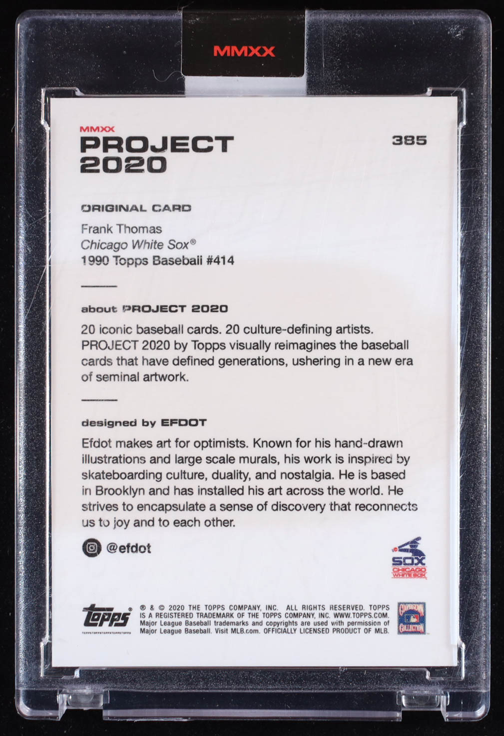 Frank Thomas 2020 Topps Project 2020 #385 / Efdot at PristineAuction.com Frank Thomas 2020 Topps Project 2020 #385 / Efdot at PristineAuction.com