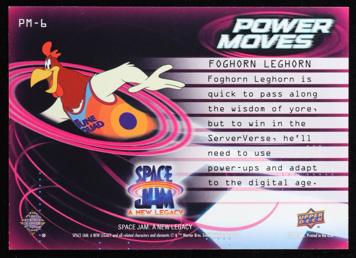 Foghorn Leghorn 2021 Upper Deck Space Jam A New Legacy Power Moves Mega Gold #PM6 at PristineAuction.com Foghorn Leghorn 2021 Upper Deck Space Jam A New Legacy Power Moves Mega Gold #PM6 at PristineAuction.com