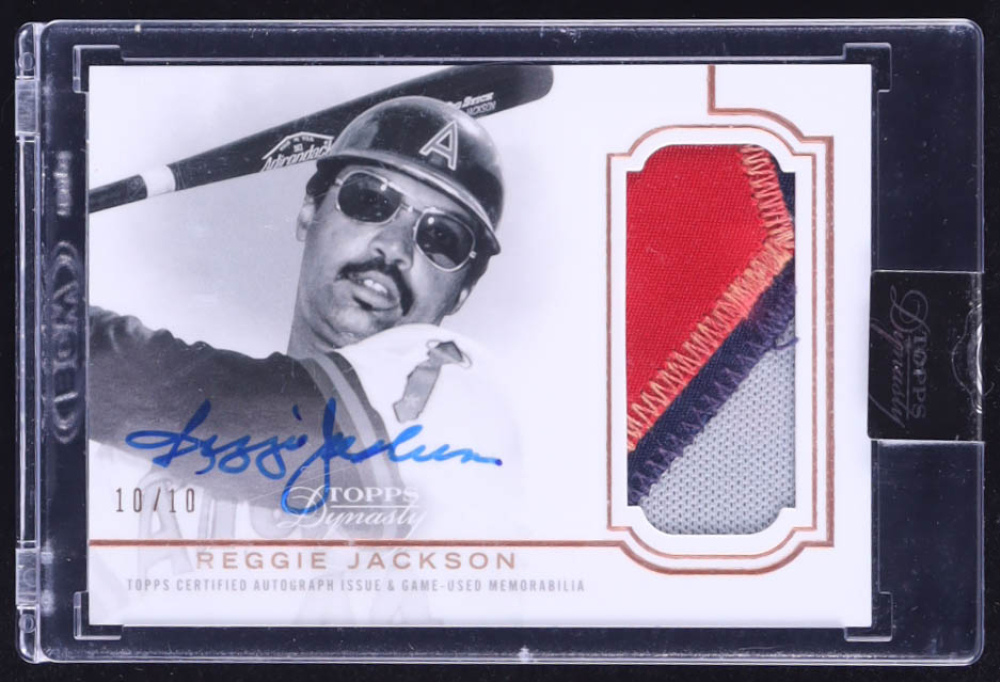Reggie Jackson 2020 Topps Dynasty Autograph Patches #DAPRJA1 #10/10