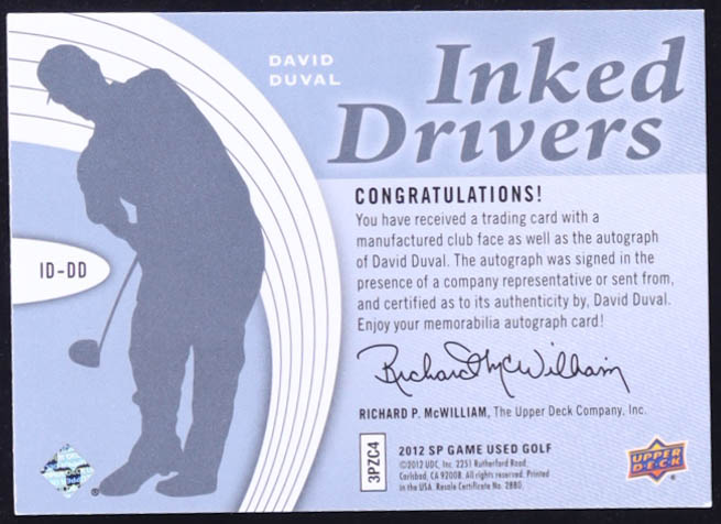David Duval 2012 SP Game Used Inked Drivers Light Orange #IDDD #28/35 at PristineAuction.com David Duval 2012 SP Game Used Inked Drivers Light Orange #IDDD #28/35 at PristineAuction.com