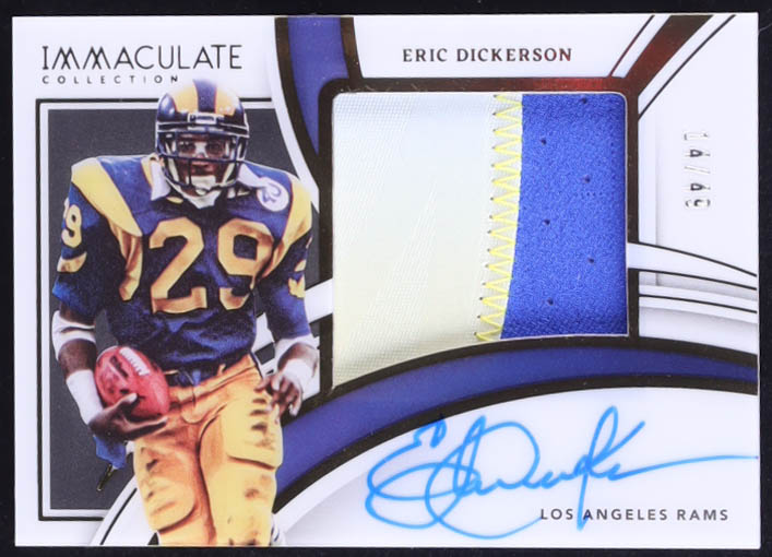 Eric Dickerson 2022 Immaculate Collection Premium Patch Autographs #PPAEDI #14/49 at PristineAuction.com Eric Dickerson 2022 Immaculate Collection Premium Patch Autographs #PPAEDI #14/49 at PristineAuction.com