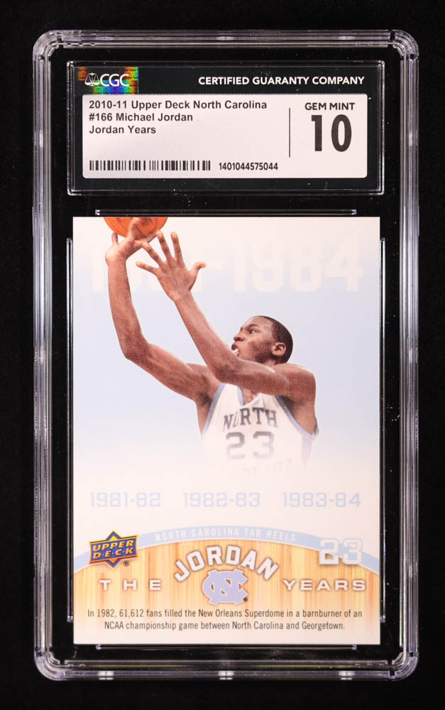 Michael Jordan 2010-11 Upper Deck North Carolina #166 (CGC 10) at PristineAuction.com Michael Jordan 2010-11 Upper Deck North Carolina #166 (CGC 10) at PristineAuction.com