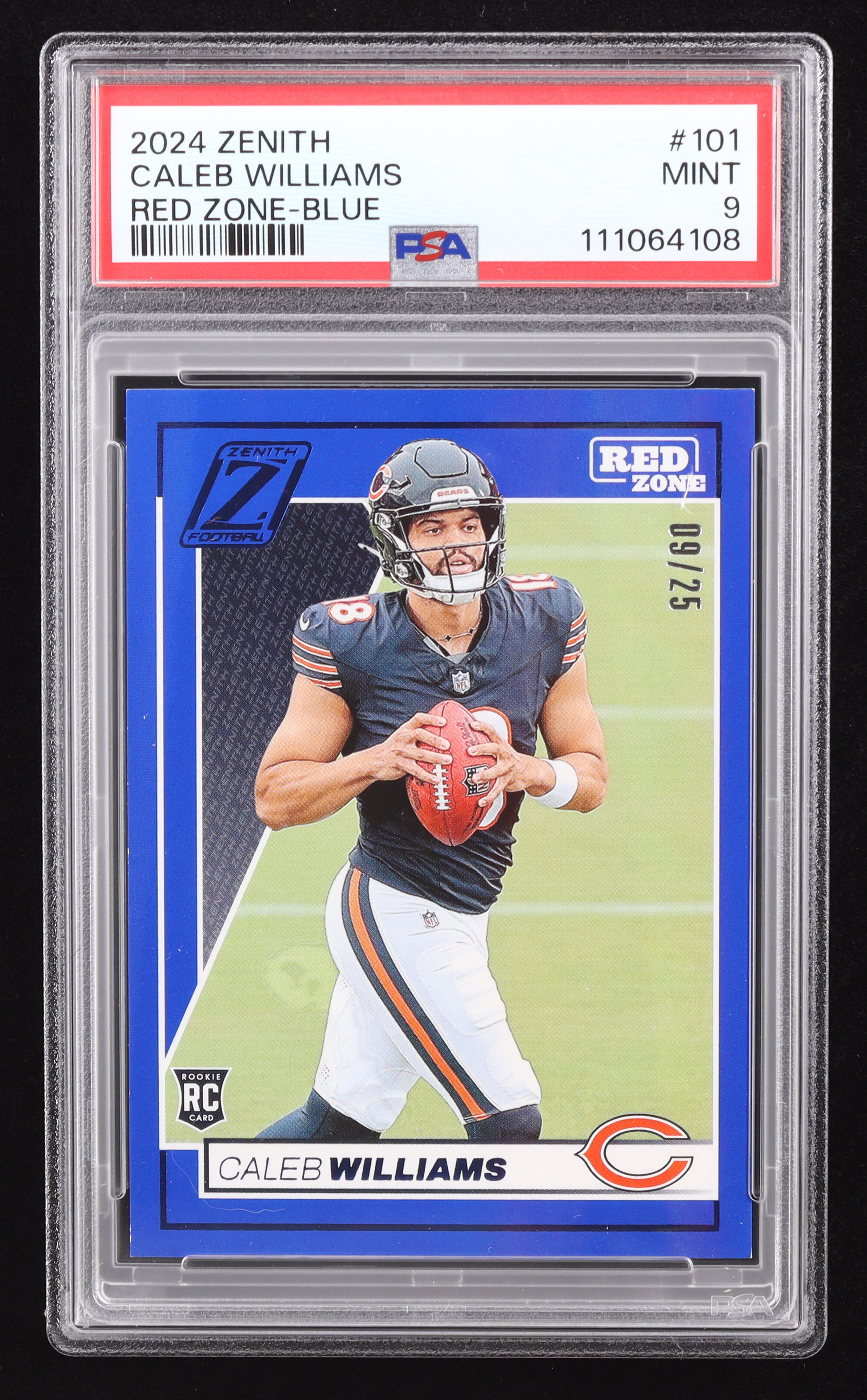Caleb Williams 2024 Zenith Red Zone Blue #101 RC #09/25 (PSA 9) at PristineAuction.com Caleb Williams 2024 Zenith Red Zone Blue #101 RC #09/25 (PSA 9) at PristineAuction.com