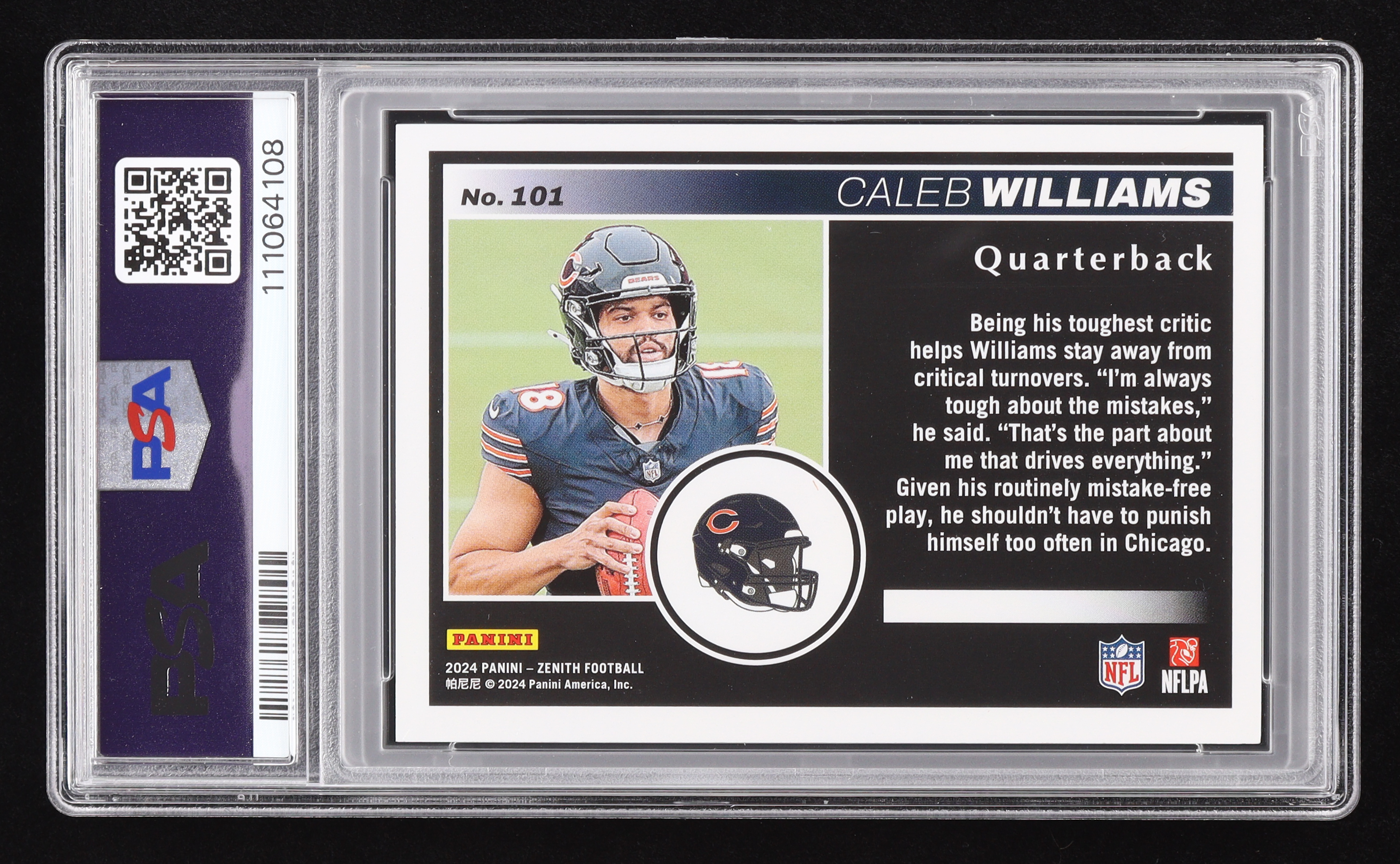 Caleb Williams 2024 Zenith Red Zone Blue #101 RC #09/25 (PSA 9) at PristineAuction.com Caleb Williams 2024 Zenith Red Zone Blue #101 RC #09/25 (PSA 9) at PristineAuction.com
