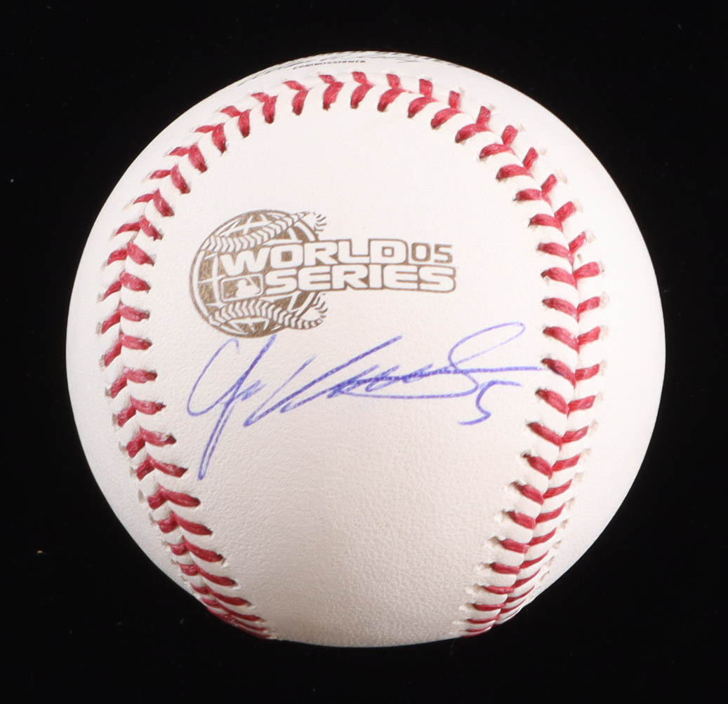 Juan Uribe Signed 2005 World Series Baseball (JSA & Schwartz) at PristineAuction.com Juan Uribe Signed 2005 World Series Baseball (JSA & Schwartz) at PristineAuction.com