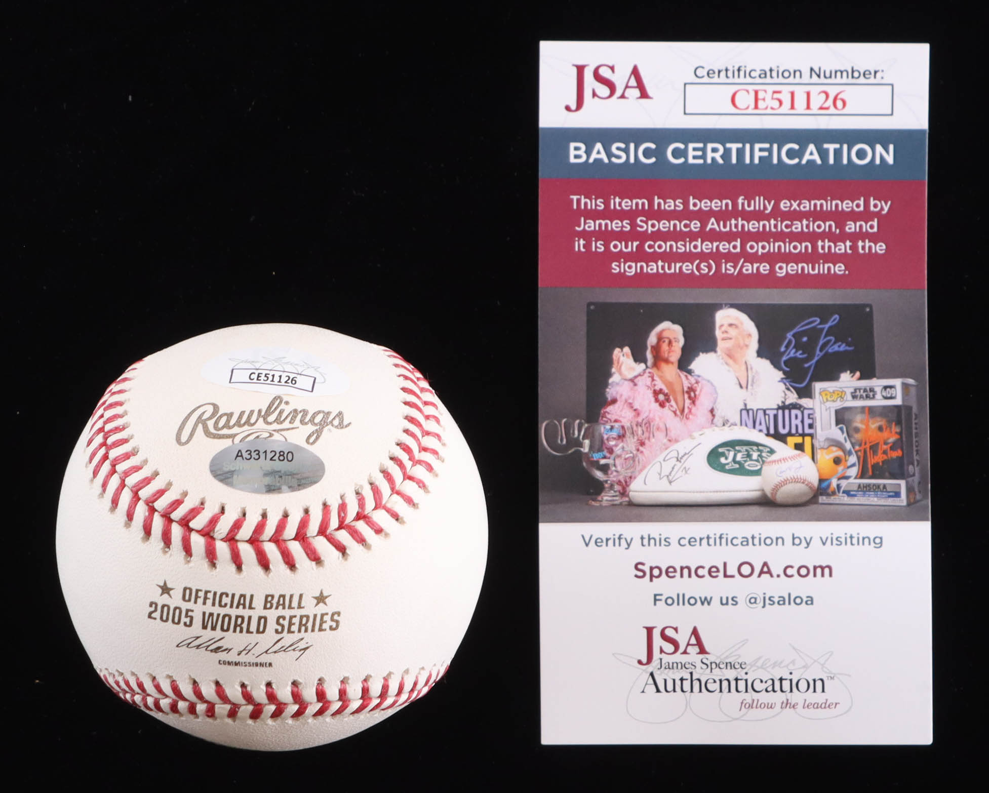 Juan Uribe Signed 2005 World Series Baseball (JSA & Schwartz) at PristineAuction.com Juan Uribe Signed 2005 World Series Baseball (JSA & Schwartz) at PristineAuction.com