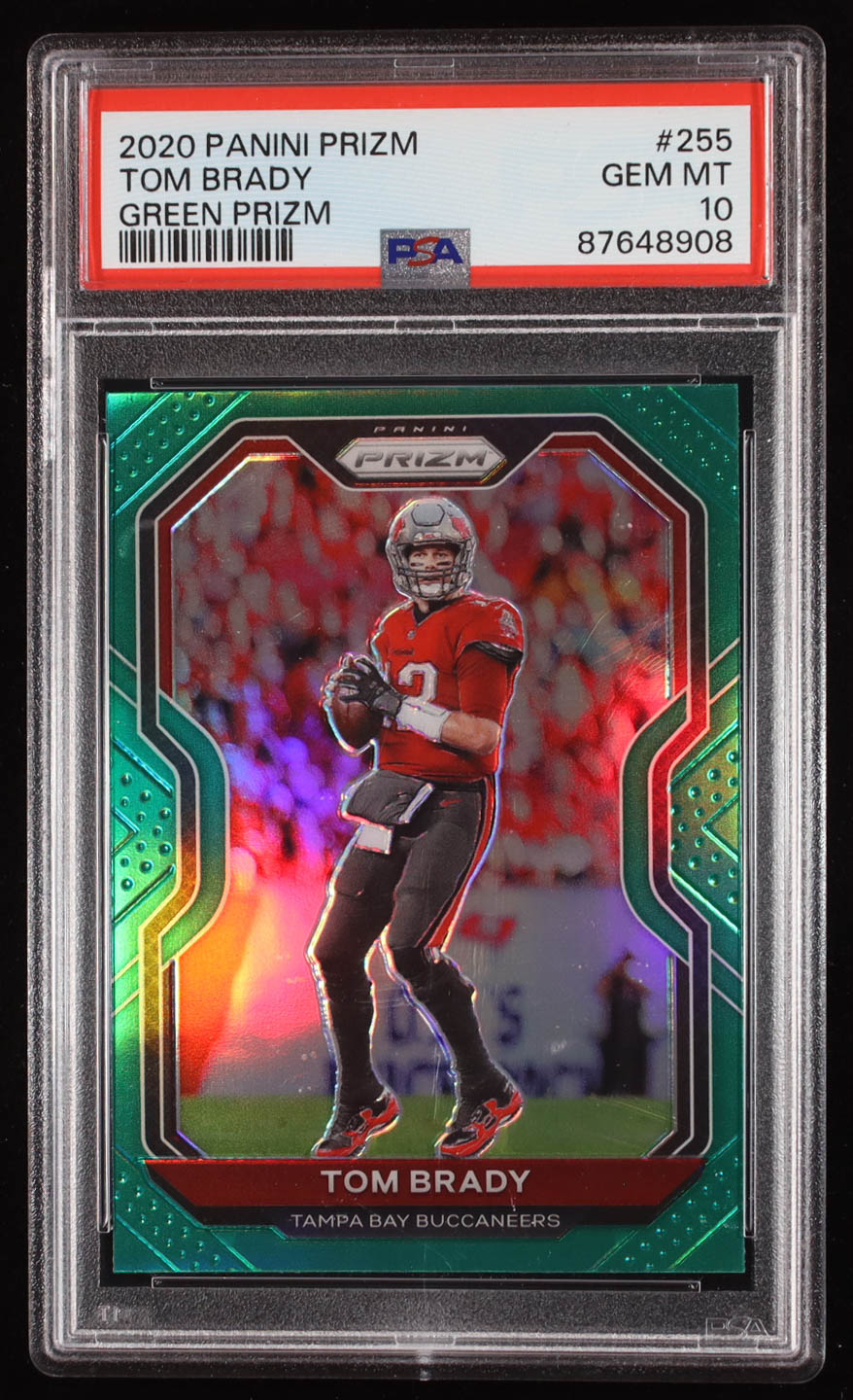 Tom Brady 2020 Panini Prizm Prizms Green #255 (PSA 10) at PristineAuction.com Tom Brady 2020 Panini Prizm Prizms Green #255 (PSA 10) at PristineAuction.com