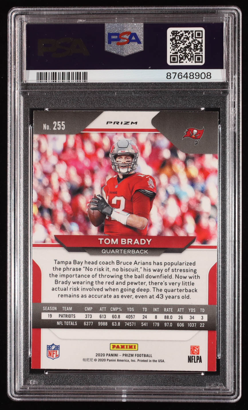 Tom Brady 2020 Panini Prizm Prizms Green #255 (PSA 10) at PristineAuction.com Tom Brady 2020 Panini Prizm Prizms Green #255 (PSA 10) at PristineAuction.com