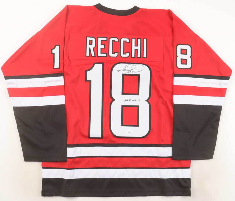 Mark Recchi Signed Jersey Inscribed "HOF 2017" (JSA) at PristineAuction.com Mark Recchi Signed Jersey Inscribed "HOF 2017" (JSA) at PristineAuction.com
