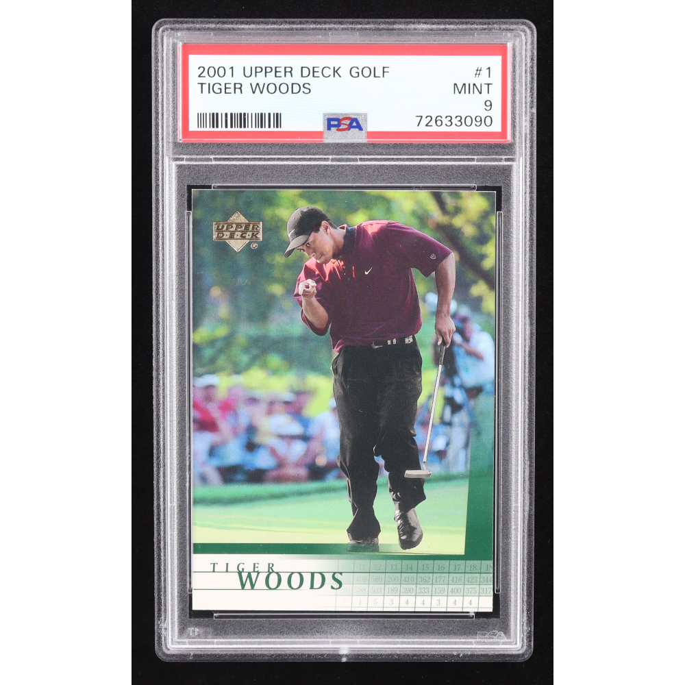 Tiger Woods 2001 Upper Deck #1 RC (PSA 9) at PristineAuction.com