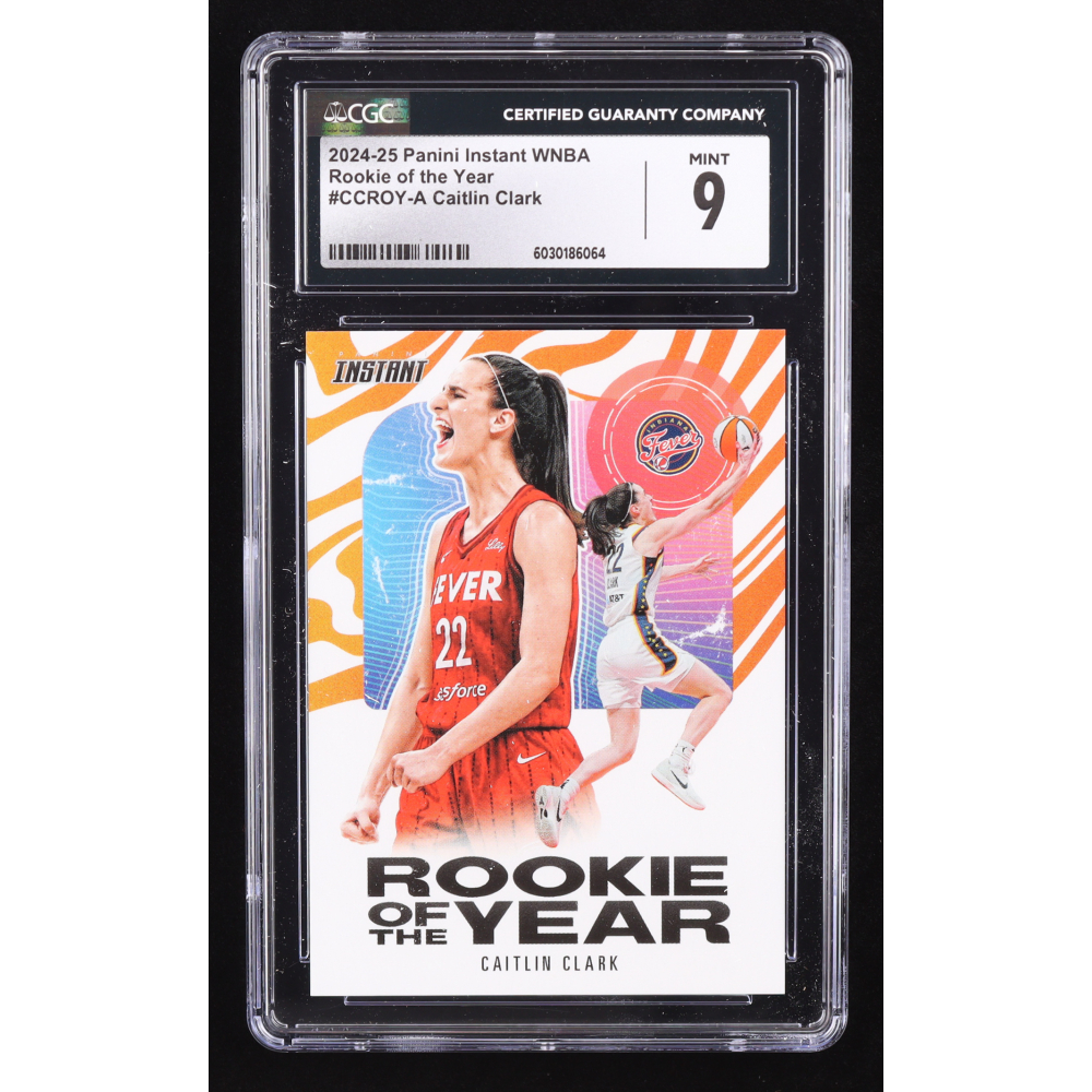 Caitlin Clark 2024 Panini Instant WNBA Caitlin Clark Rookie of the Year #CCROYA RC (CGC 9) at PristineAuction.com