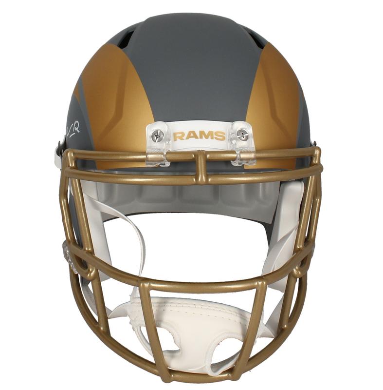 Puka Nacua Signed Rams Full-Size Slate Alternate Speed Helmet (Fanatics) at PristineAuction.com Puka Nacua Signed Rams Full-Size Slate Alternate Speed Helmet (Fanatics) at PristineAuction.com