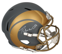 Puka Nacua Signed Rams Full-Size Slate Alternate Speed Helmet (Fanatics) at PristineAuction.com