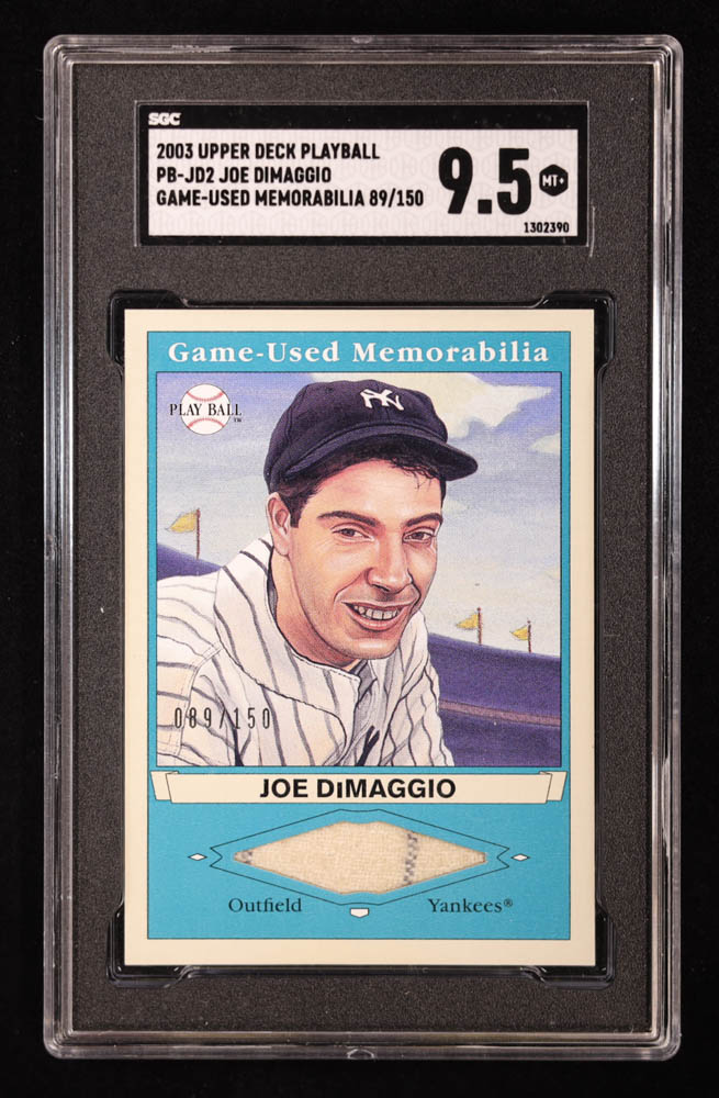 Joe DiMaggio 2003 Upper Deck Play Ball Game Used Memorabilia Tier 2 #PBJD2 #89/150 (SGC 9.5) at PristineAuction.com Joe DiMaggio 2003 Upper Deck Play Ball Game Used Memorabilia Tier 2 #PBJD2 #89/150 (SGC 9.5) at PristineAuction.com