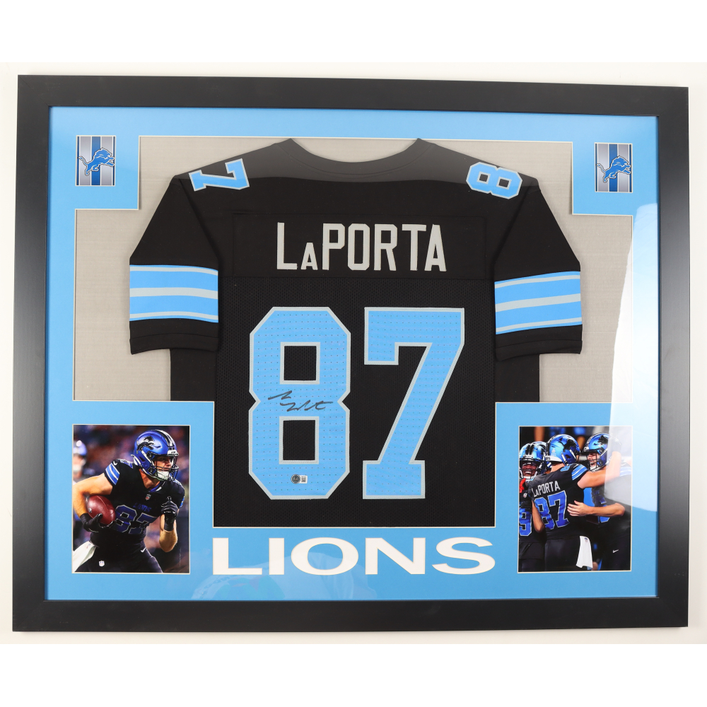 Sam LaPorta Signed Custom Framed Jersey Display (Beckett) at PristineAuction.com