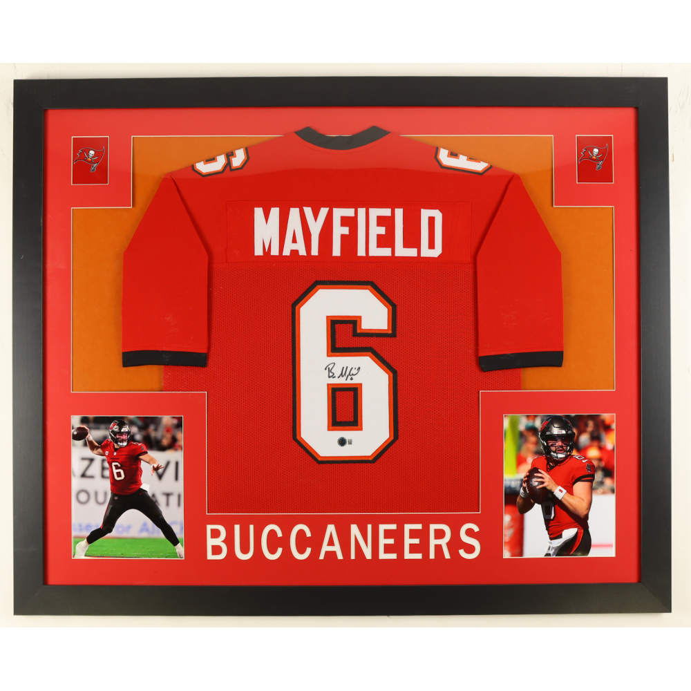 Baker Mayfield Signed Custom Framed Jersey Display (Beckett) at PristineAuction.com