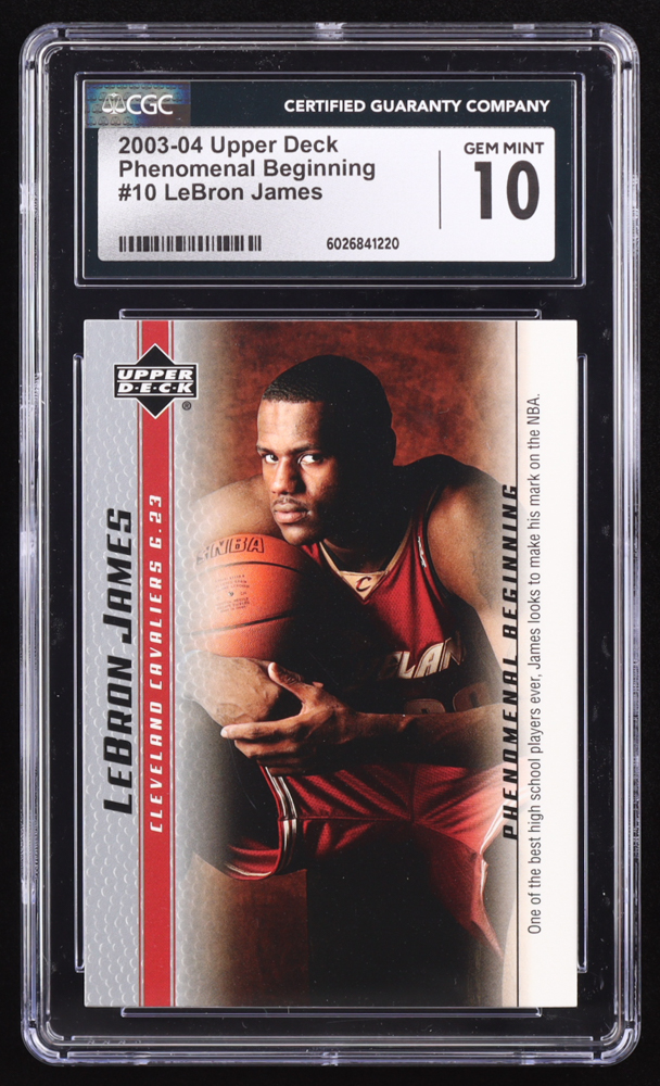 LeBron James 2003-04 Upper Deck Phenomenal Beginning LeBron James #10 RC (CGC 10) at PristineAuction.com LeBron James 2003-04 Upper Deck Phenomenal Beginning LeBron James #10 RC (CGC 10) at PristineAuction.com