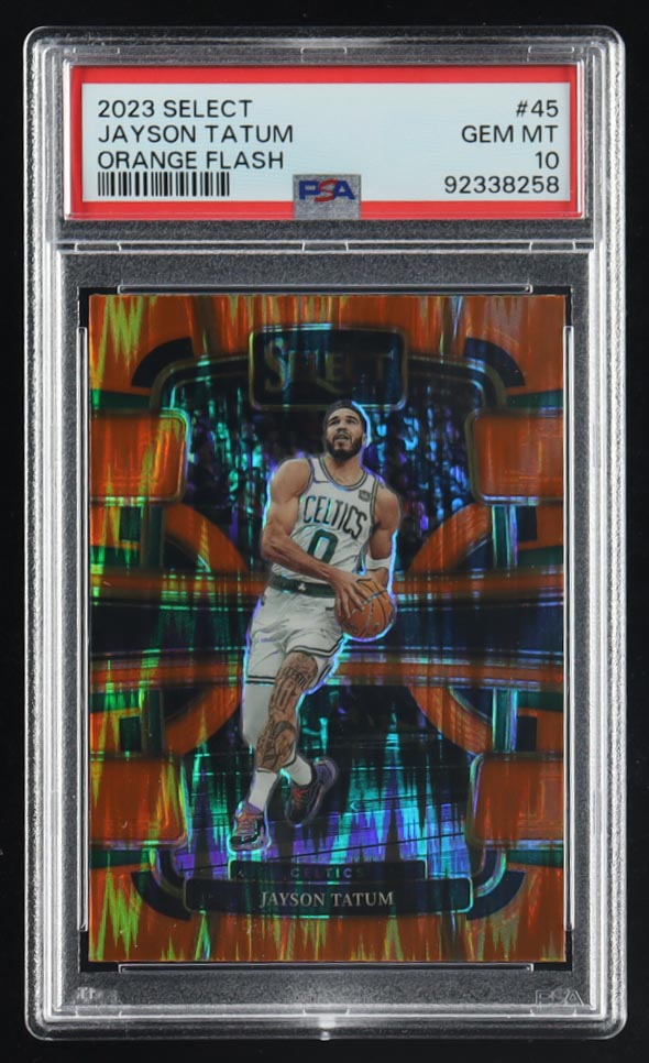 Jayson Tatum 2023-24 Select Prizms Orange Flash #45 (PSA 10) at PristineAuction.com Jayson Tatum 2023-24 Select Prizms Orange Flash #45 (PSA 10) at PristineAuction.com