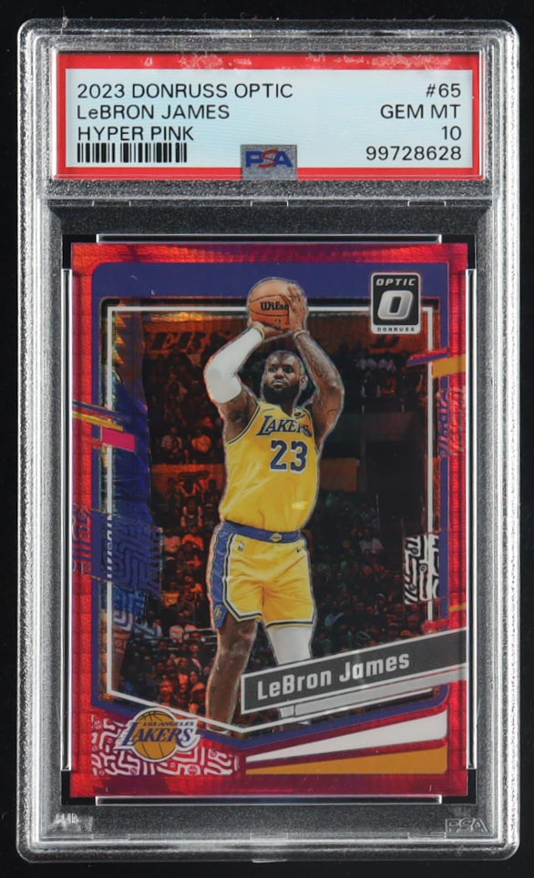 LeBron James 2023-24 Donruss Optic Hyper Pink #65 (PSA 10) at PristineAuction.com LeBron James 2023-24 Donruss Optic Hyper Pink #65 (PSA 10) at PristineAuction.com