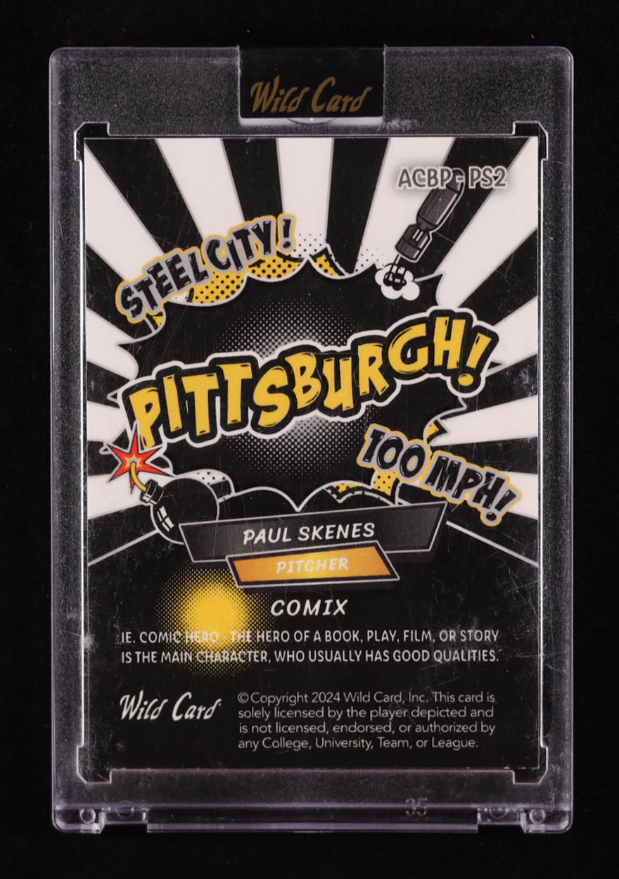 Paul Skenes 2024 Wild Card Alumination Comix Pittsburgh! Crystal #ACBP-PS2 #6/10 RC at PristineAuction.com Paul Skenes 2024 Wild Card Alumination Comix Pittsburgh! Crystal #ACBP-PS2 #6/10 RC at PristineAuction.com