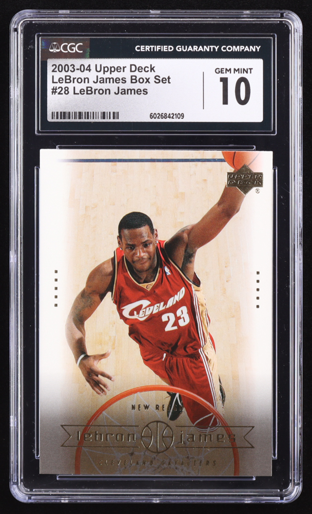 LeBron James 2003-04 Upper Deck LeBron James Box Set #28 RC (CGC 10) at PristineAuction.com LeBron James 2003-04 Upper Deck LeBron James Box Set #28 RC (CGC 10) at PristineAuction.com