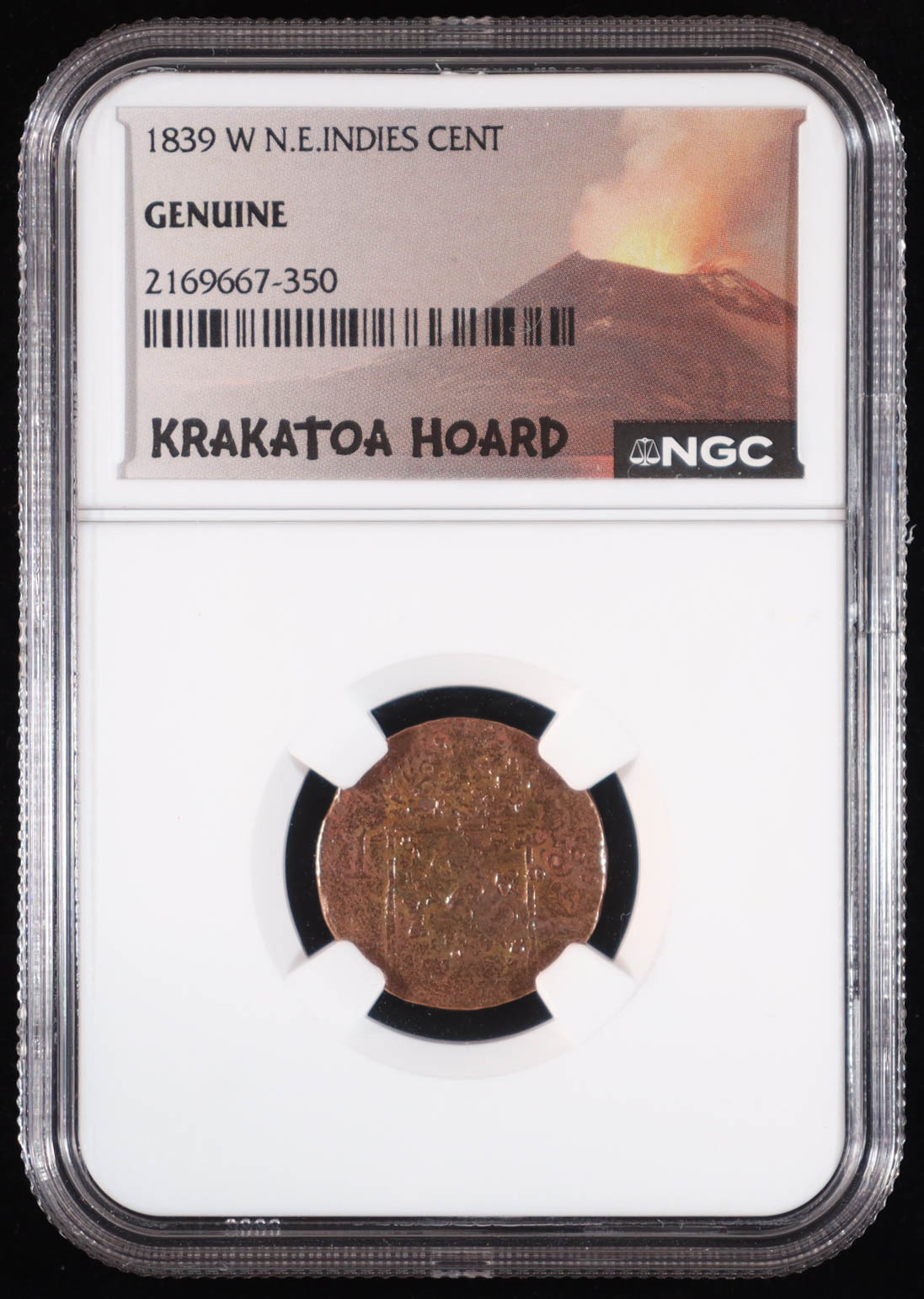 1839-W N.E. Indies Cent - Krakatoa Hoard (NGC Genuine) at PristineAuction.com 1839-W N.E. Indies Cent - Krakatoa Hoard (NGC Genuine) at PristineAuction.com