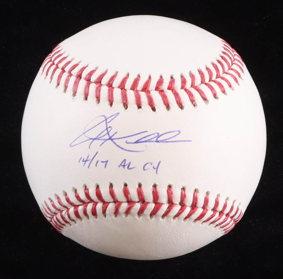 Corey Kluber Signed OML Baseball Inscribed "14/17 AL CY" (JSA) at PristineAuction.com Corey Kluber Signed OML Baseball Inscribed "14/17 AL CY" (JSA) at PristineAuction.com