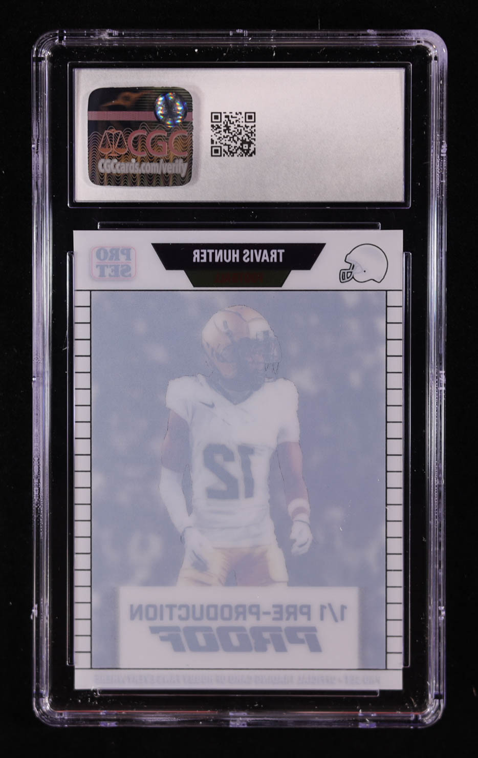 Travis Hunter 2024 Leaf Collective '89 Pro Set Autographs Unsigned Proof White Clear #1/1 (CGC 10) at PristineAuction.com Travis Hunter 2024 Leaf Collective '89 Pro Set Autographs Unsigned Proof White Clear #1/1 (CGC 10) at PristineAuction.com