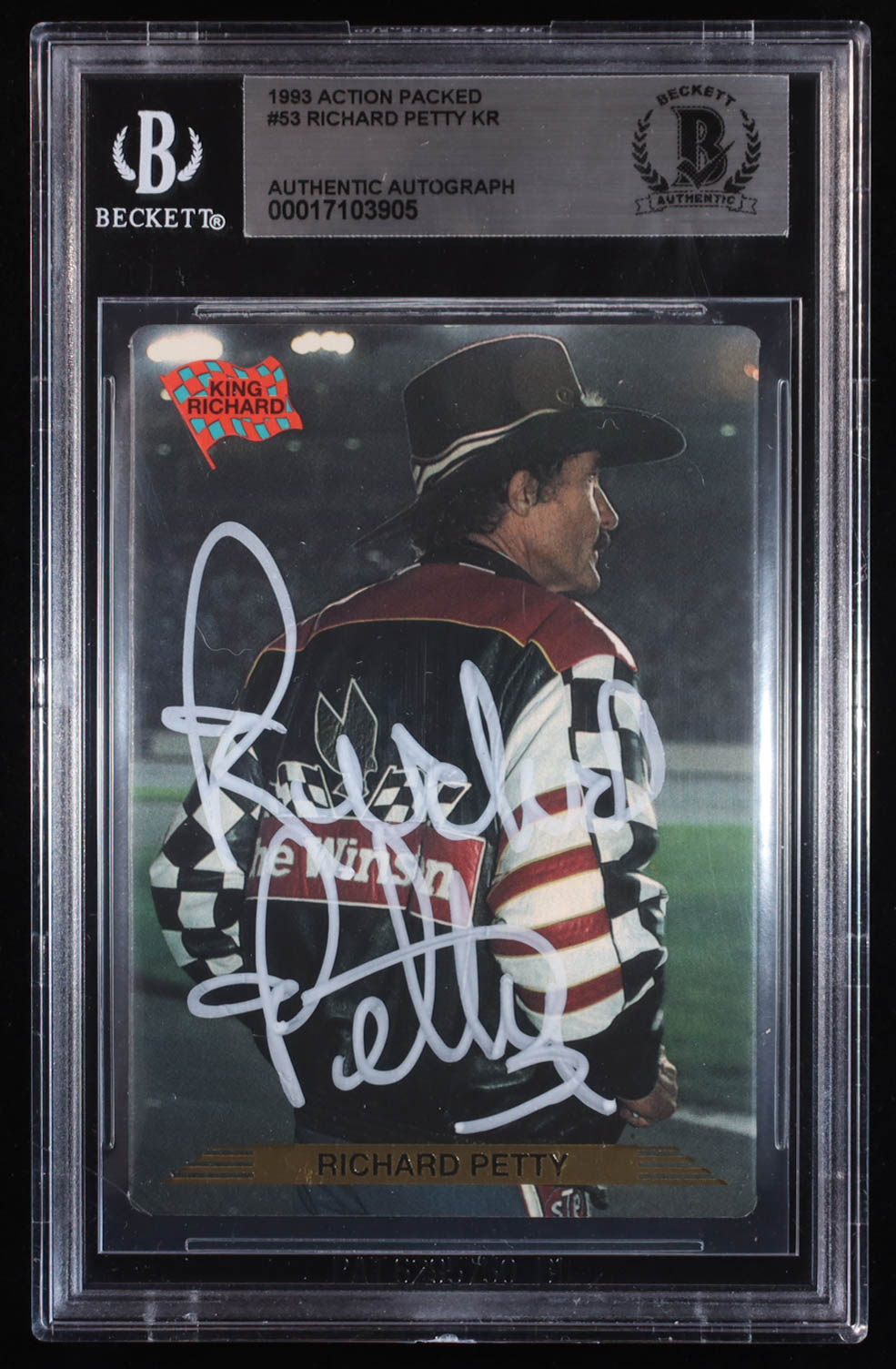 Richard Petty Signed 1993 Action Packed #53 KR (BGS) at PristineAuction.com Richard Petty Signed 1993 Action Packed #53 KR (BGS) at PristineAuction.com