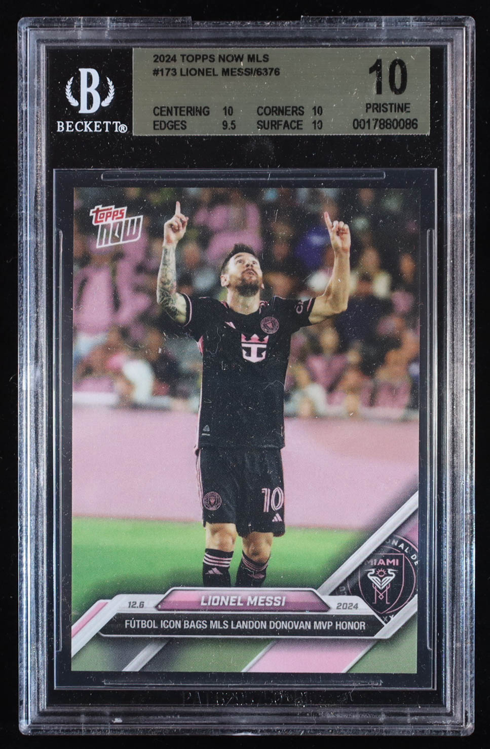 Lionel Messi 2024 Topps Now MLS #173 (BGS 10) at PristineAuction.com Lionel Messi 2024 Topps Now MLS #173 (BGS 10) at PristineAuction.com