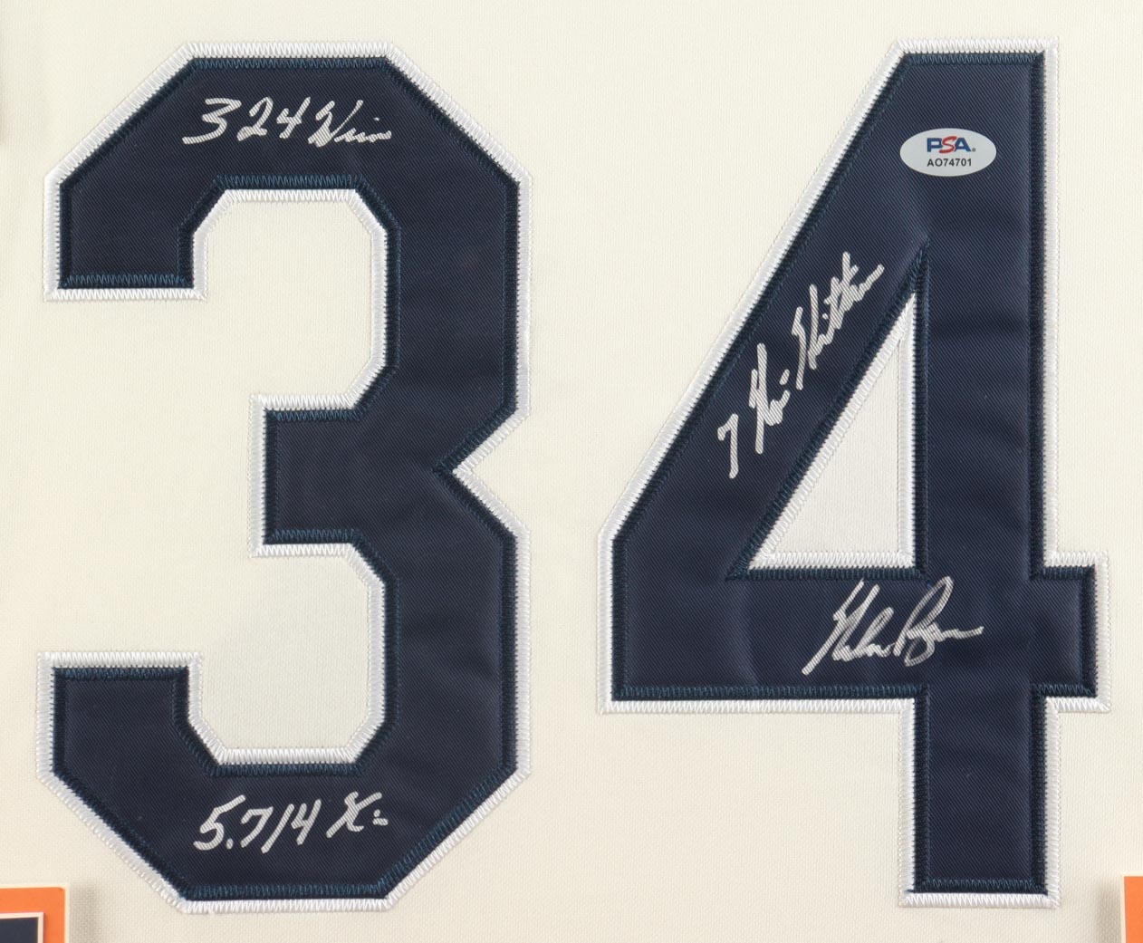 Nolan Ryan Signed Custom Framed Jersey Display With Ryan (300) Wins pin & (6) No-Hitters Pin & Career Stat plaque Inscribed With multiple Inscriptions (PSA) at PristineAuction.com Nolan Ryan Signed Custom Framed Jersey Display With Ryan (300) Wins pin & (6) No-Hitters Pin & Career Stat plaque Inscribed With multiple Inscriptions (PSA) at PristineAuction.com