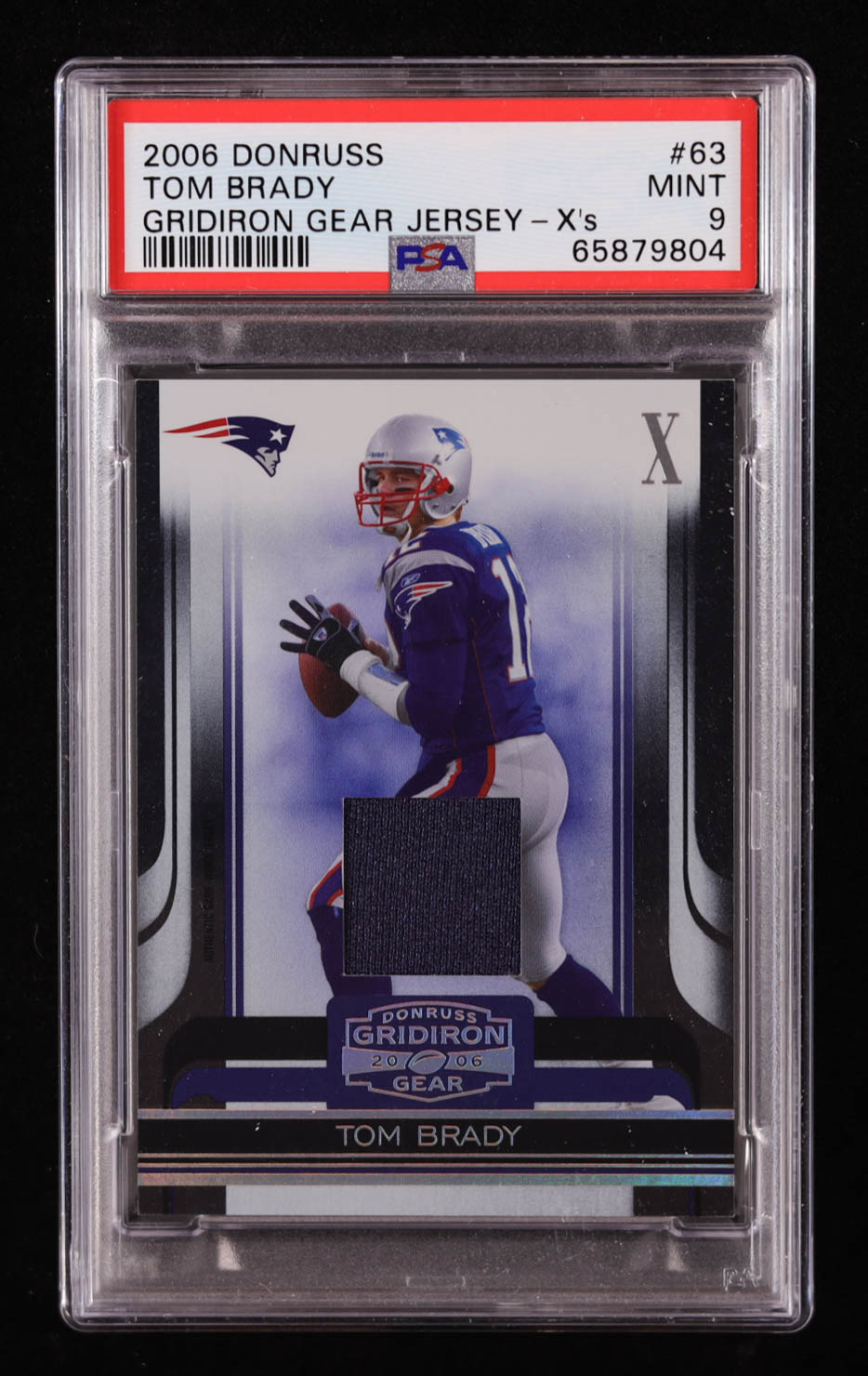 Tom Brady 2006 Donruss Gridiron Gear Jerseys X's #63 #62/100 (PSA 9) at PristineAuction.com Tom Brady 2006 Donruss Gridiron Gear Jerseys X's #63 #62/100 (PSA 9) at PristineAuction.com
