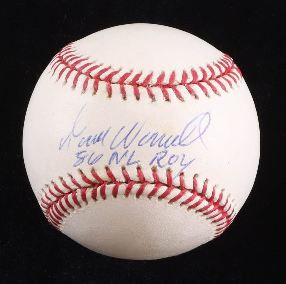 Todd Worrell Signed OML Baseball Inscribed "86 NL ROY" (Beckett) at PristineAuction.com Todd Worrell Signed OML Baseball Inscribed "86 NL ROY" (Beckett) at PristineAuction.com