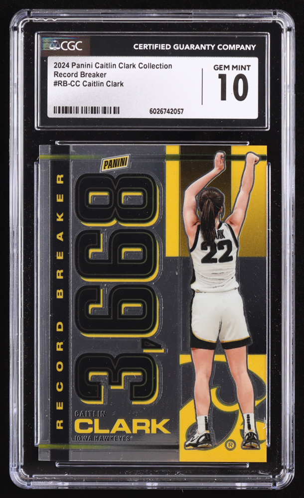 Caitlin Clark 2024 Panini Caitlin Clark Collection Record Breaker #RBCC RC (CGC 10) at PristineAuction.com Caitlin Clark 2024 Panini Caitlin Clark Collection Record Breaker #RBCC RC (CGC 10) at PristineAuction.com