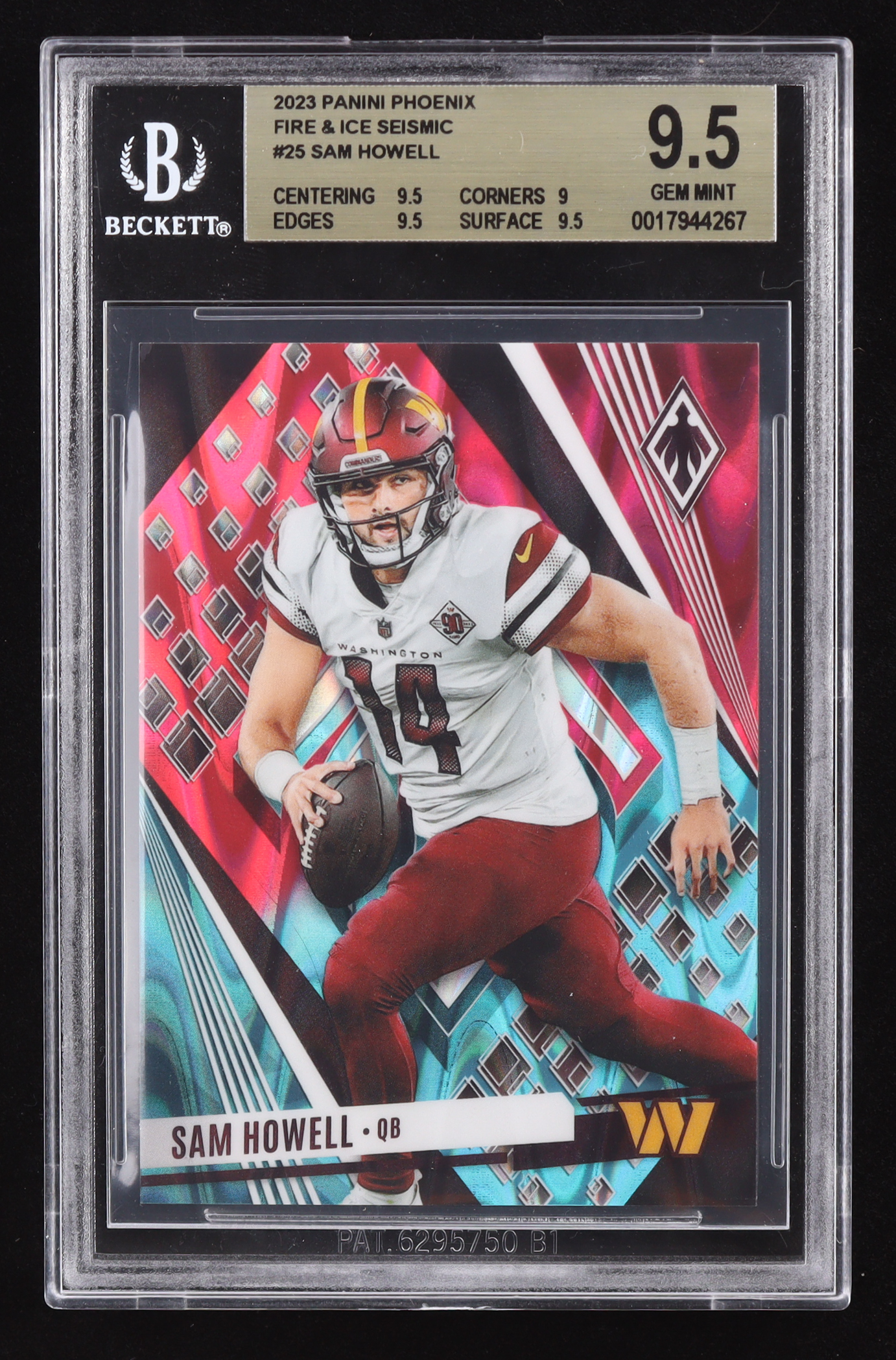 Sam Howell 2023 Panini Phoenix Fire & Ice Seismic #25 22/50 (BGS 9.5) at PristineAuction.com Sam Howell 2023 Panini Phoenix Fire & Ice Seismic #25 22/50 (BGS 9.5) at PristineAuction.com