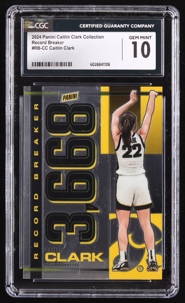 Caitlin Clark 2024 Panini Caitlin Clark Collection Record Breaker #RBCC RC (CGC 10) at PristineAuction.com Caitlin Clark 2024 Panini Caitlin Clark Collection Record Breaker #RBCC RC (CGC 10) at PristineAuction.com